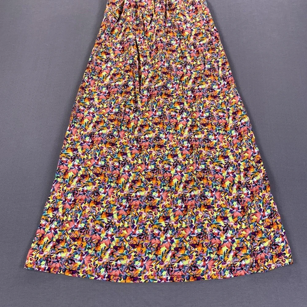 New Look‎ Dress Womens Small Multicolor Floral Smocked Strapless Maxi Summer